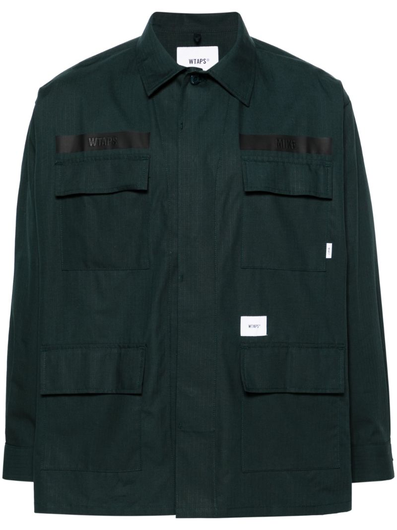 Green Cargo Pocket Cotton Shirt