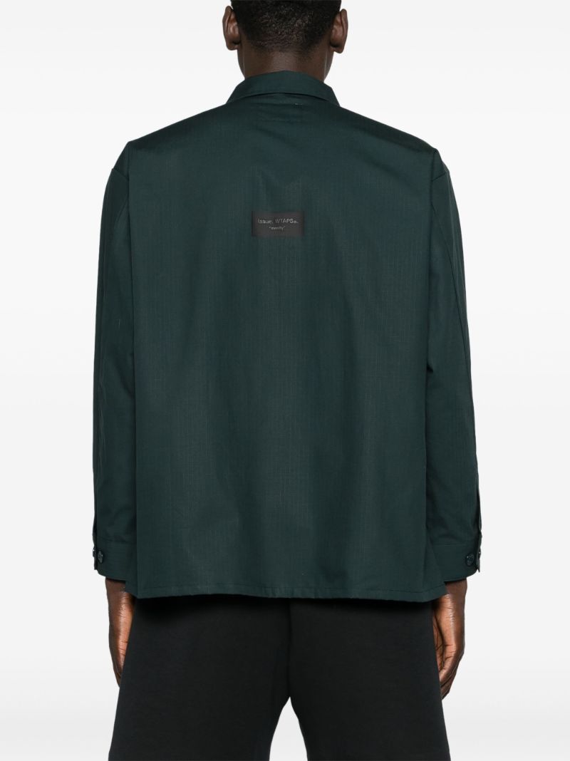 Green Cargo Pocket Cotton Shirt