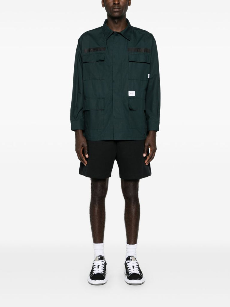 Green Cargo Pocket Cotton Shirt