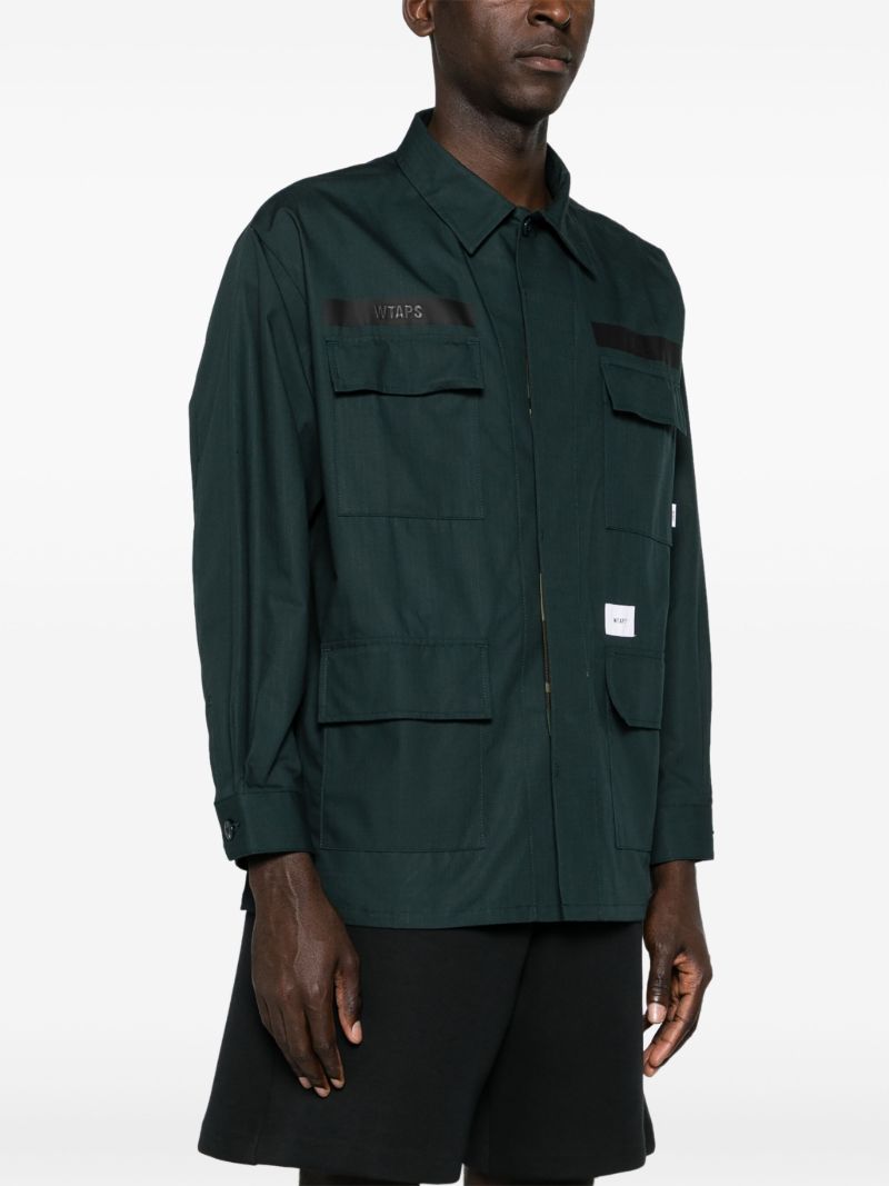 Green Cargo Pocket Cotton Shirt