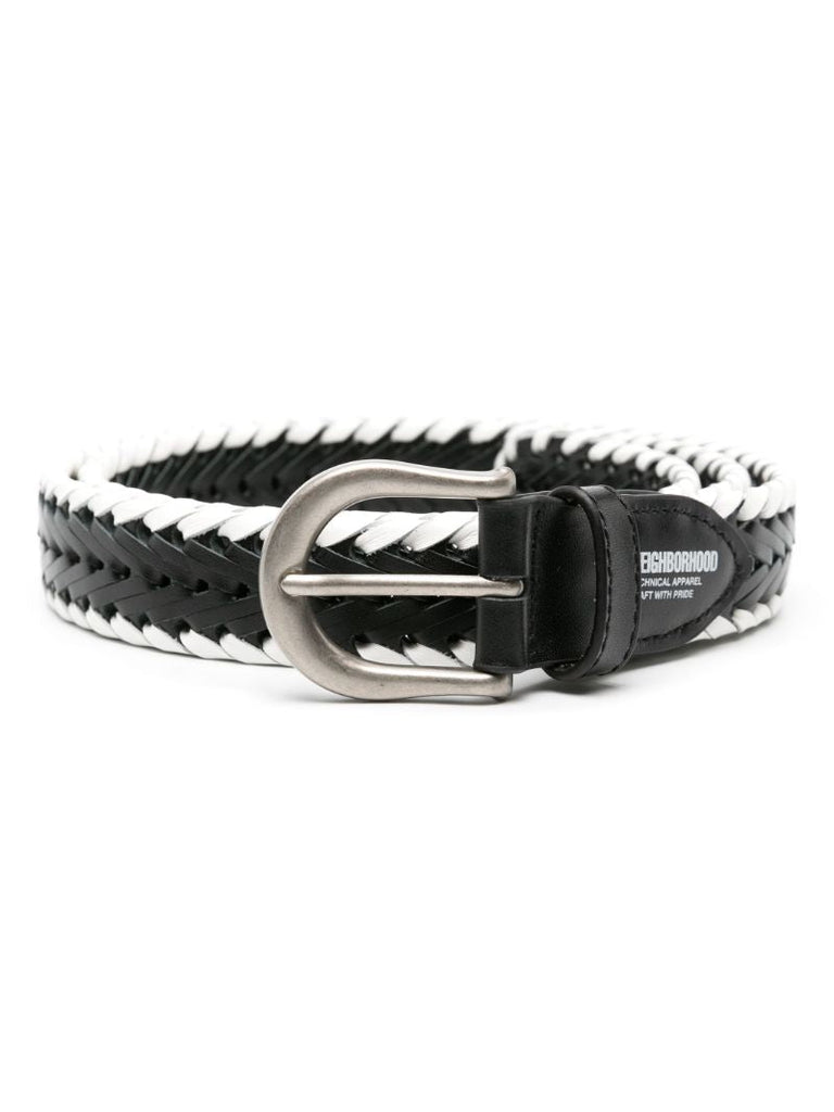 Black Interwoven Leather Belt