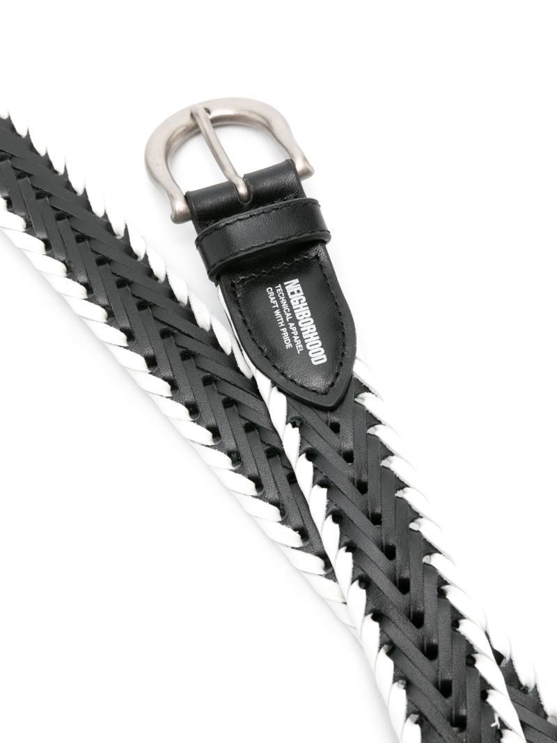 Black Interwoven Leather Belt