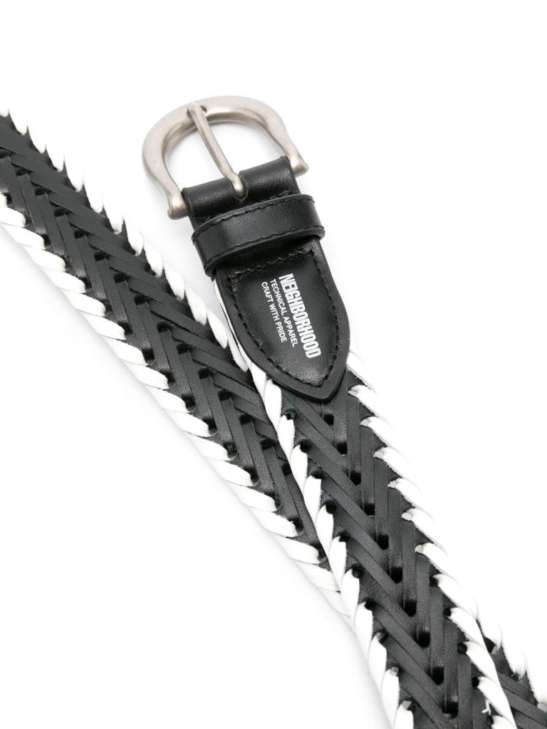 Black Interwoven Leather Belt