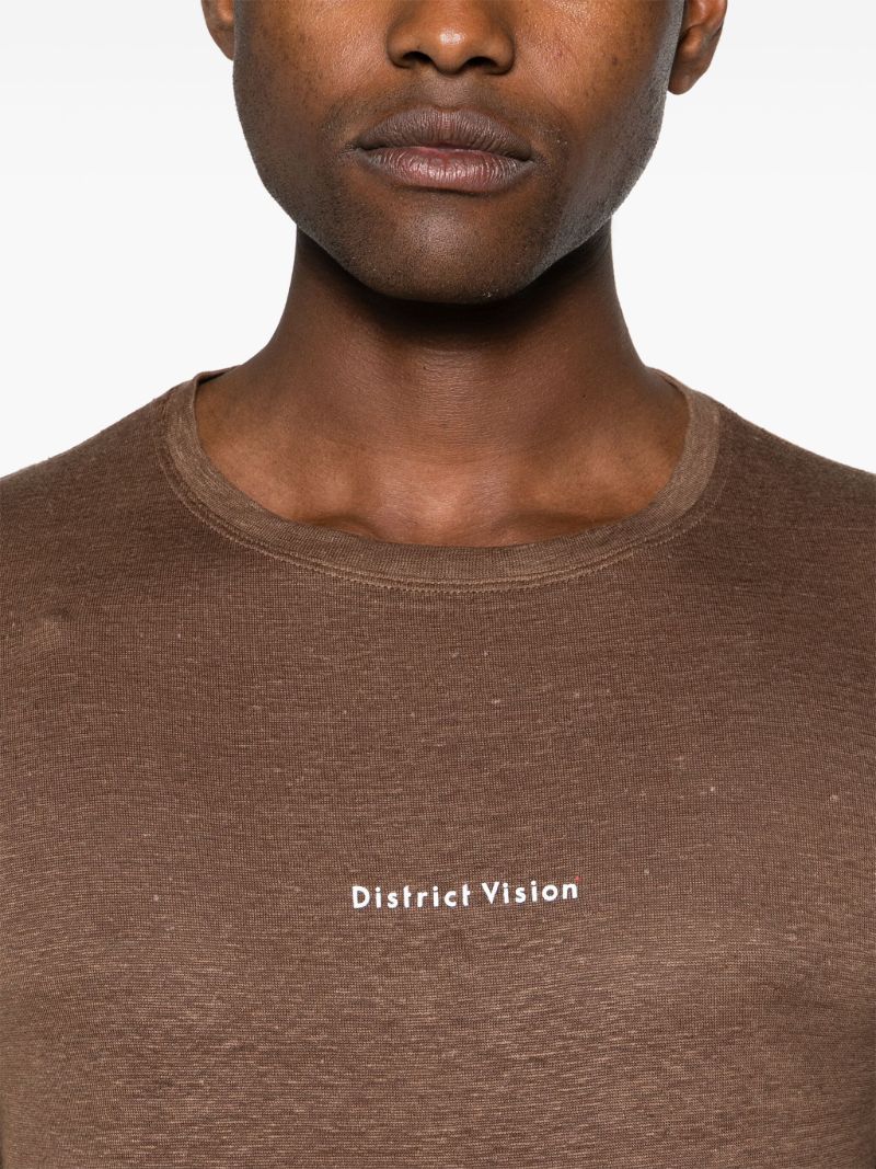 Brown Logo-print Hemp T-shirt