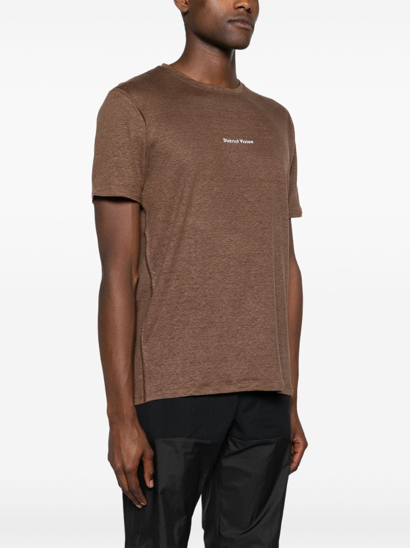 Brown Logo-print Hemp T-shirt