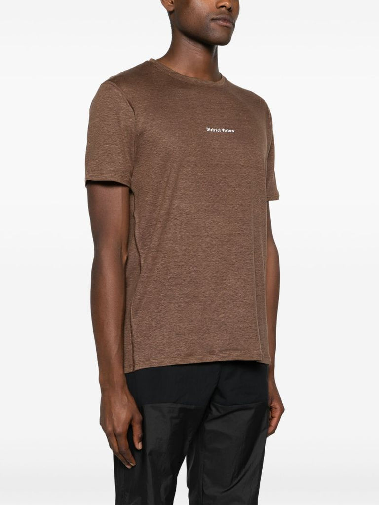 Brown Logo-print Hemp T-shirt