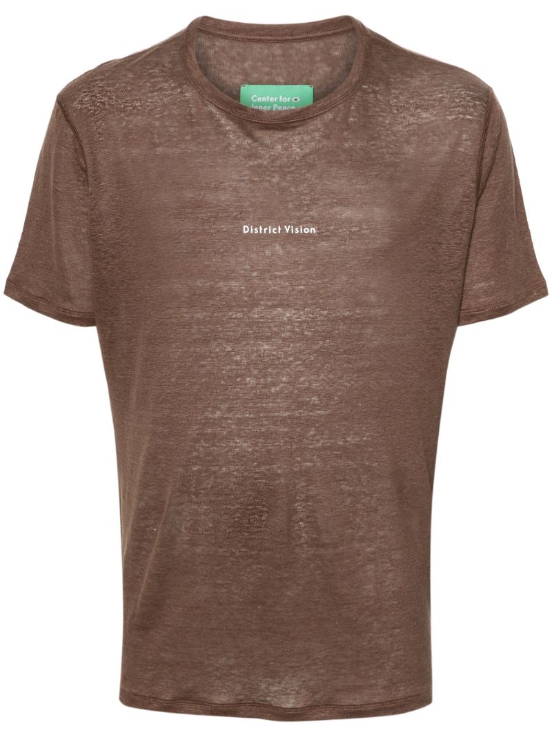 Brown Logo-print Hemp T-shirt