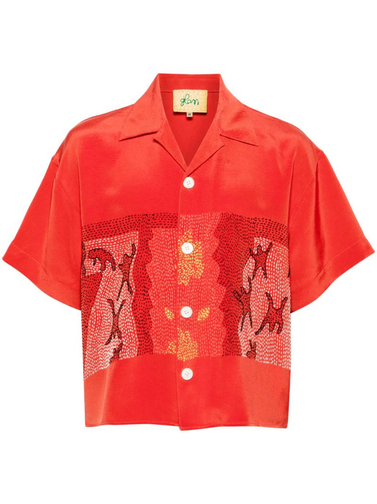 Red Inferno Silk Shirt