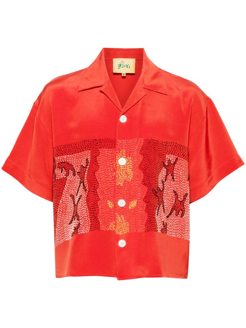 Red Inferno Silk Shirt