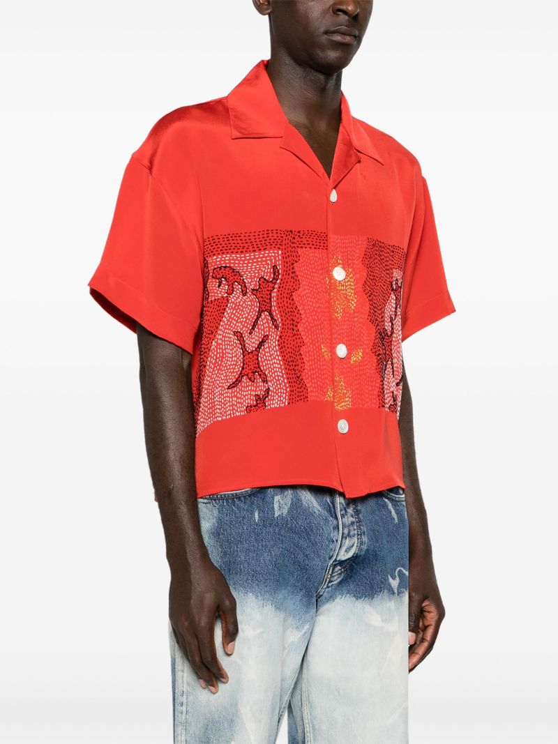 Red Inferno Silk Shirt