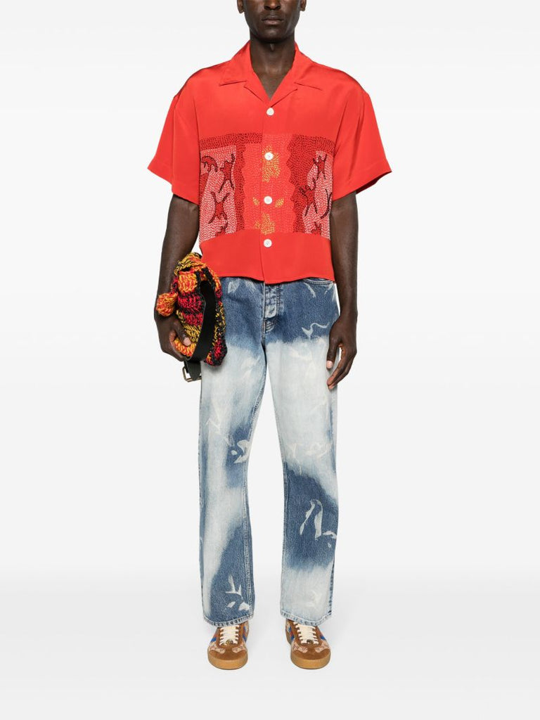 Red Inferno Silk Shirt