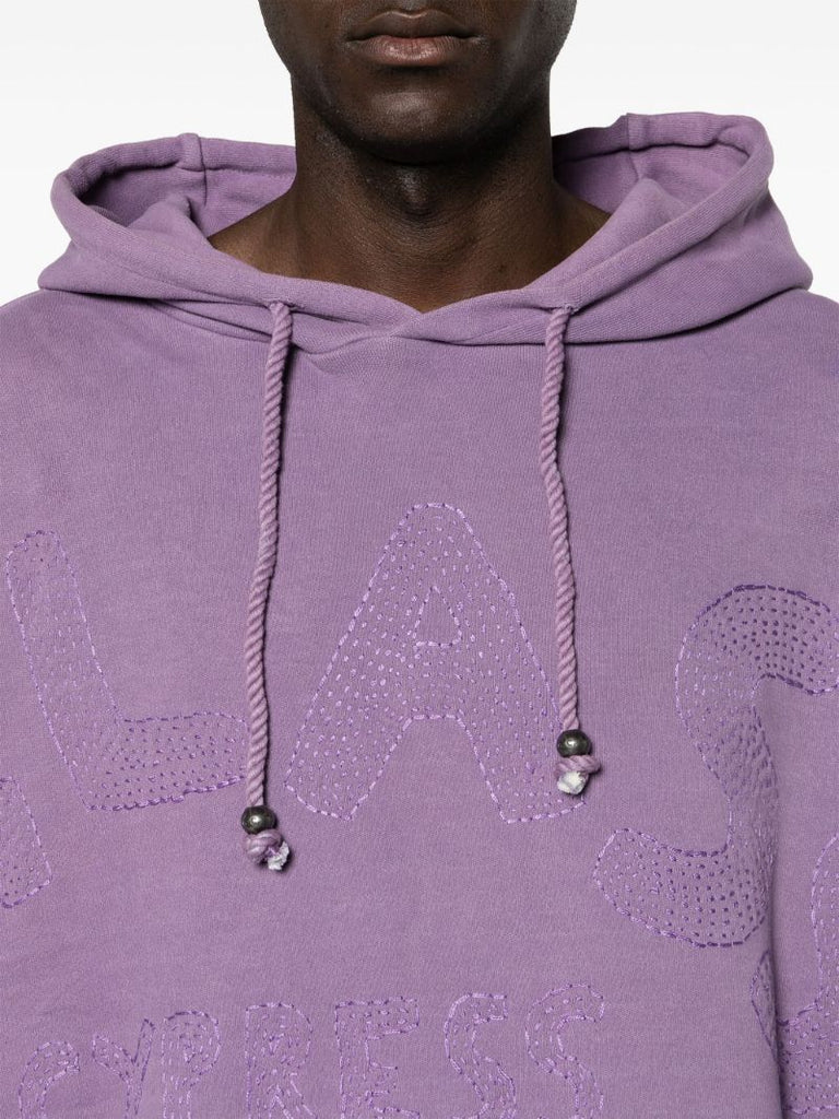 Purple Logo-embroidered Hoodie