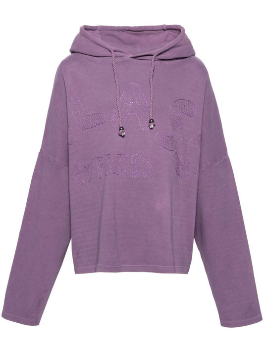 Purple Logo-embroidered Hoodie
