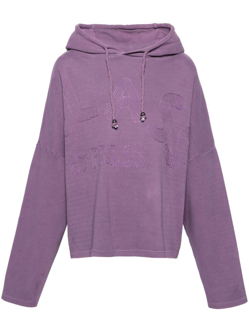 Purple Logo-embroidered Hoodie