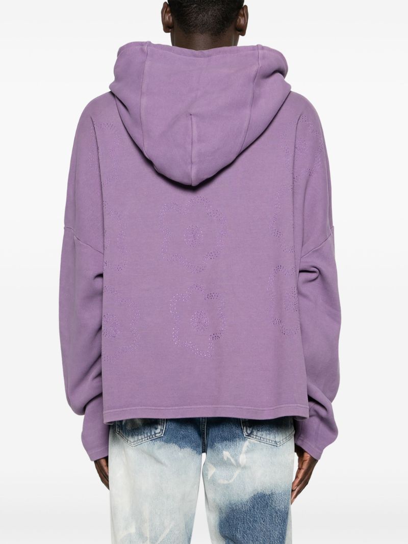Purple Logo-embroidered Hoodie