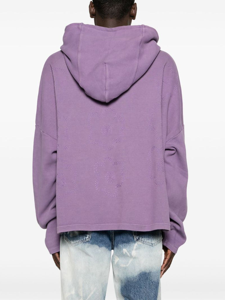 Purple Logo-embroidered Hoodie