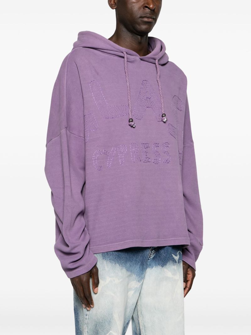 Purple Logo-embroidered Hoodie