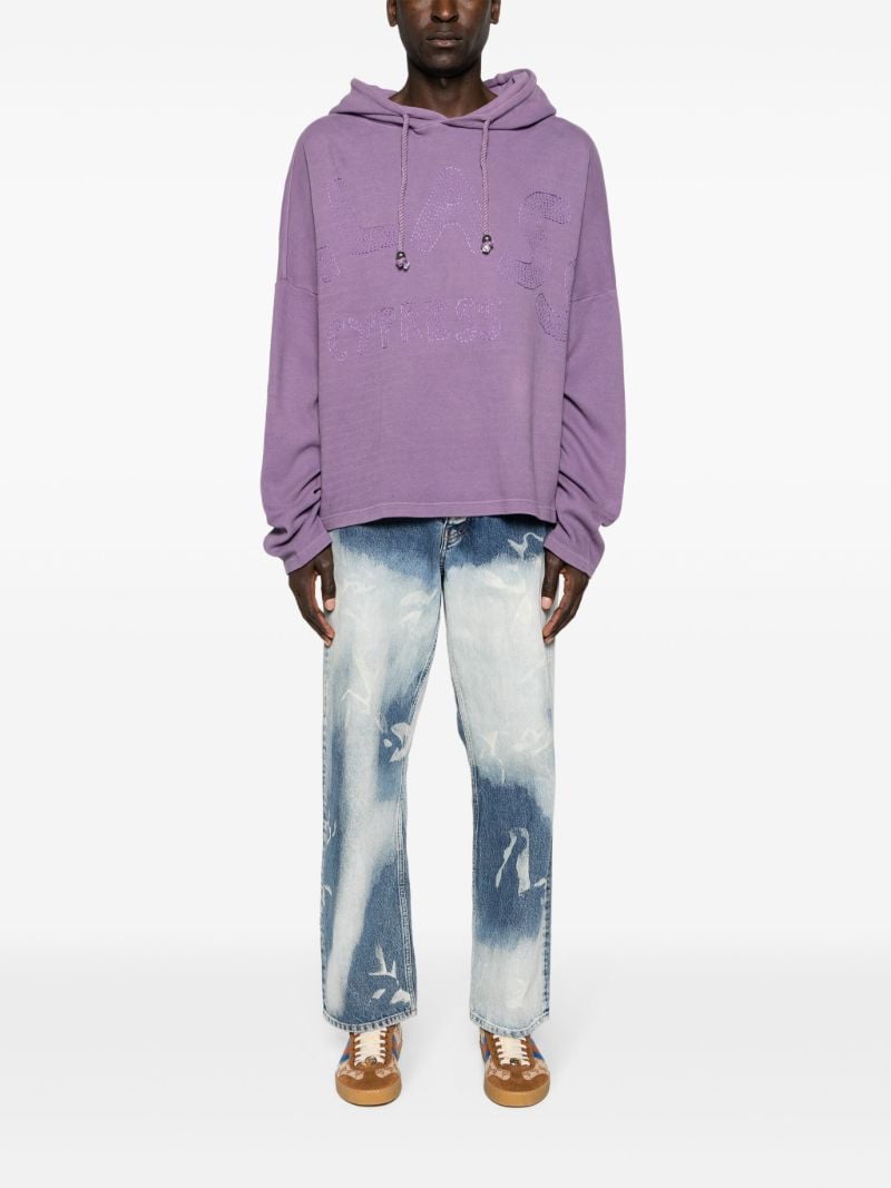 Purple Logo-embroidered Hoodie