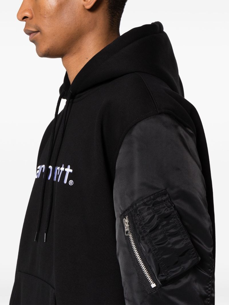 X Carhartt Wip Black Logo Embroidered Hoodie