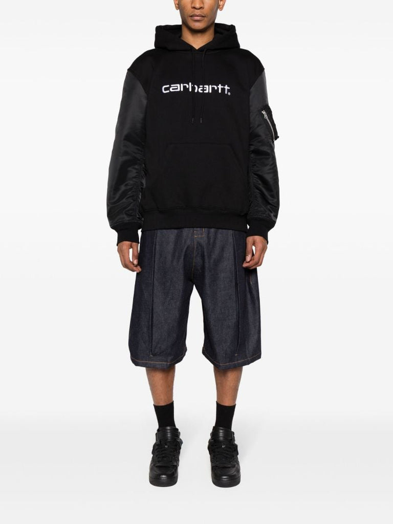 X Carhartt Wip Black Logo Embroidered Hoodie