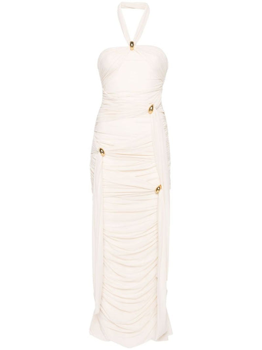 Neutral Draped Maxi Dress