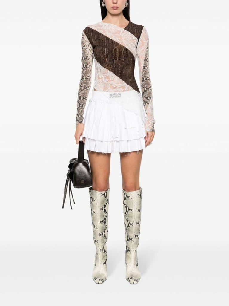 Brown Regenerated Twisted Patchwork Top