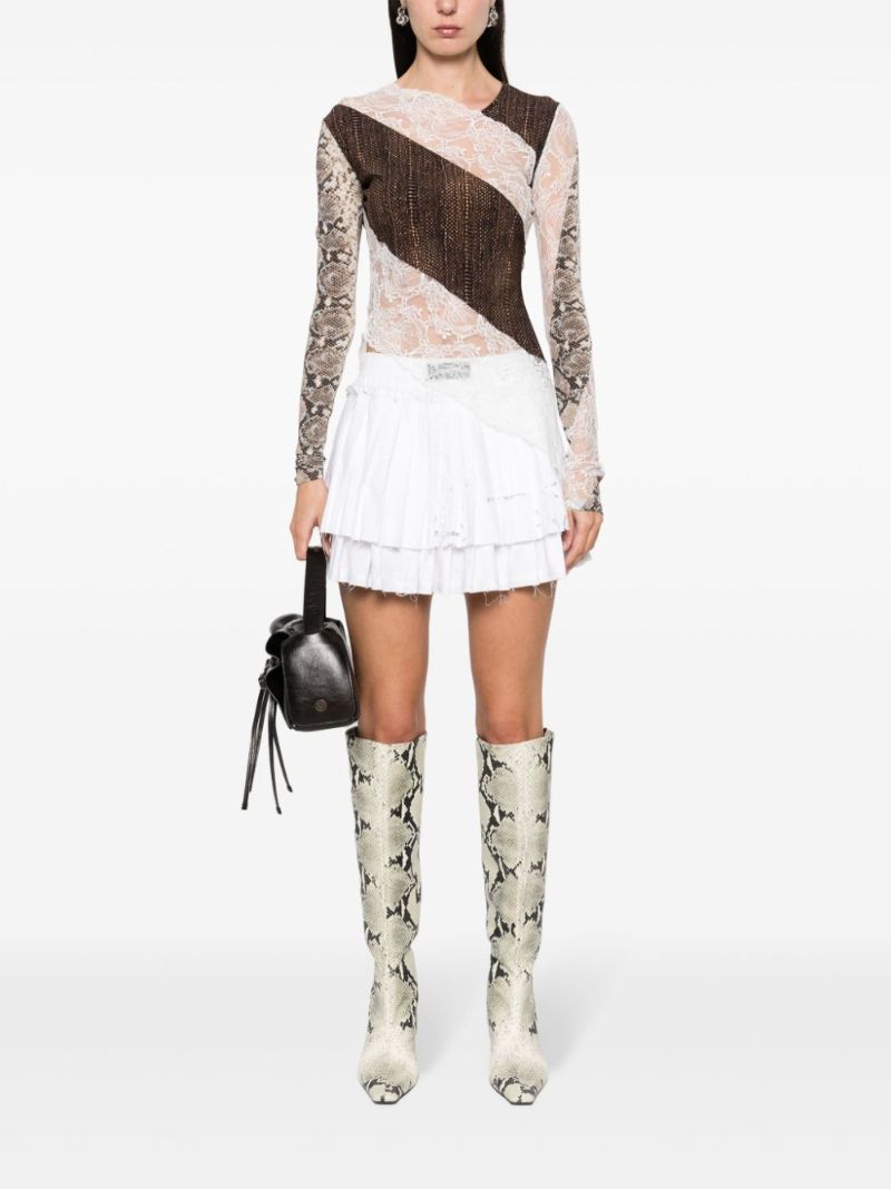Brown Regenerated Twisted Patchwork Top