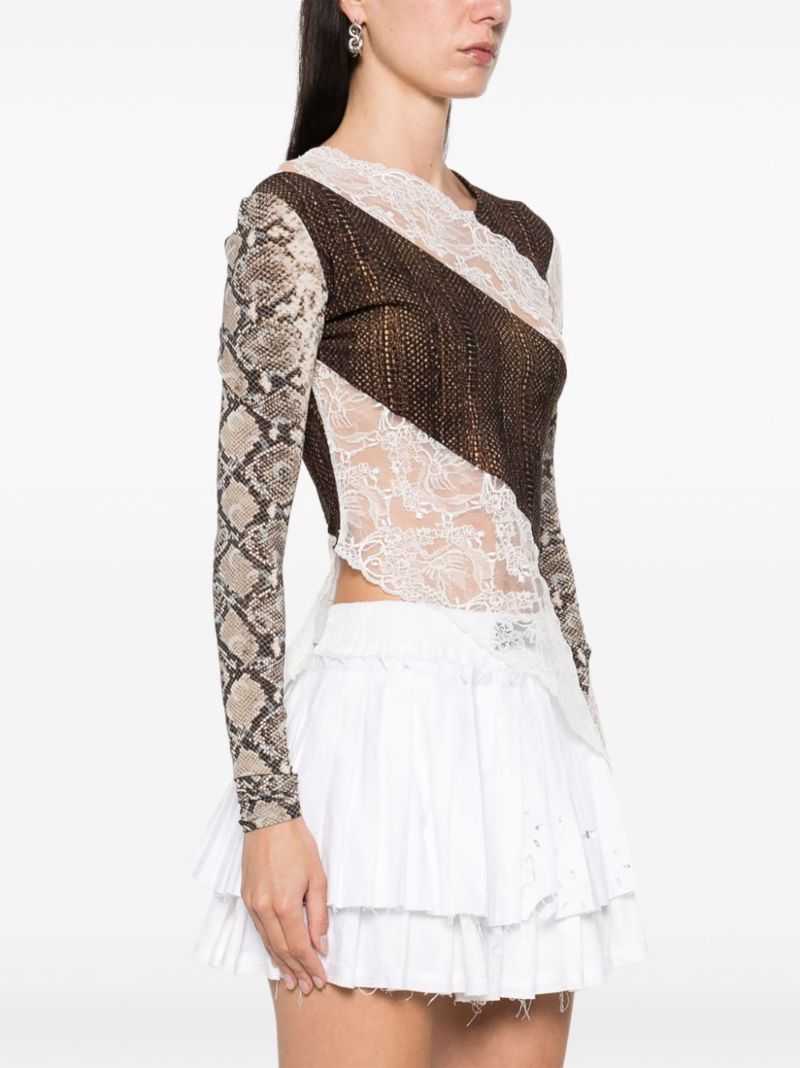 Brown Regenerated Twisted Patchwork Top