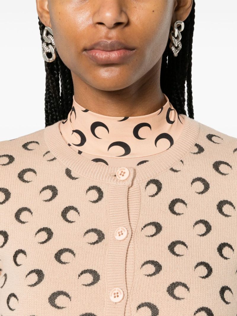 Neutral Crescent Moon Wool Cardigan