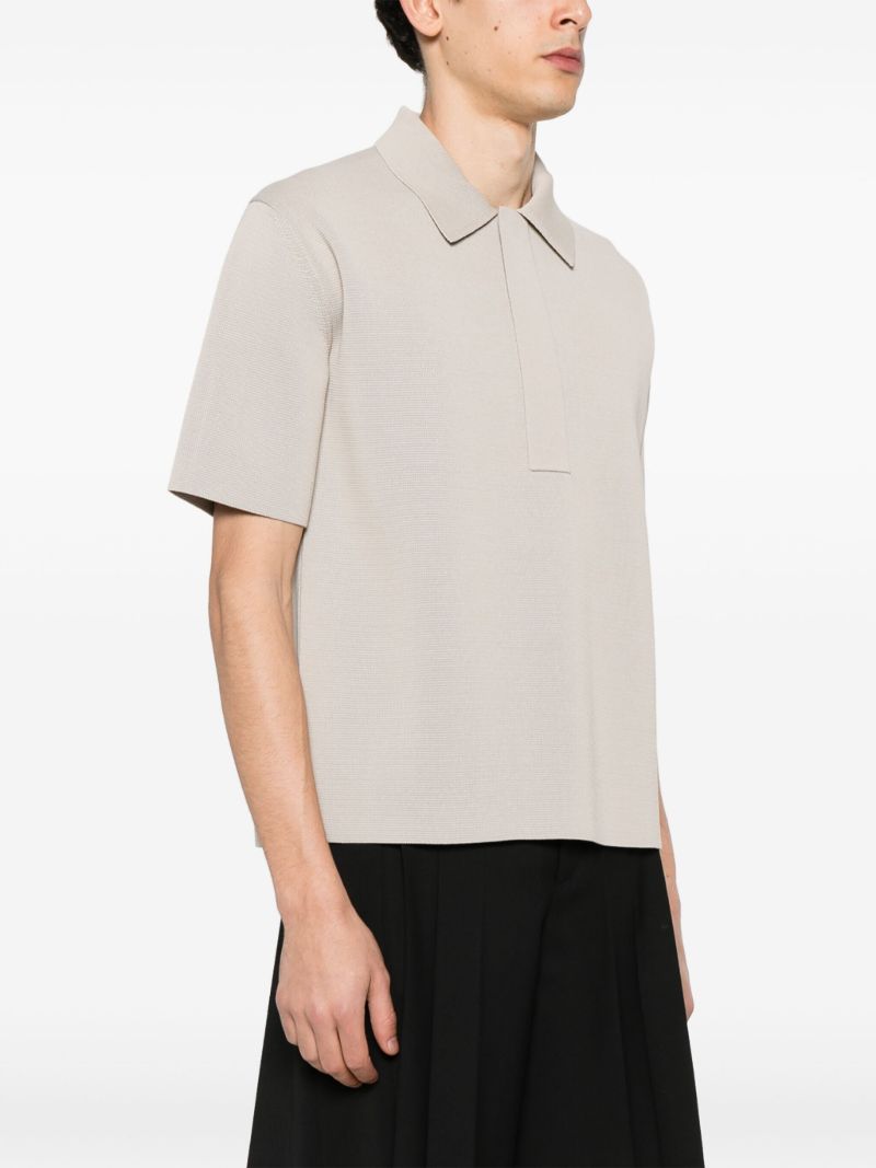 Neutral Knitted Polo Shirt