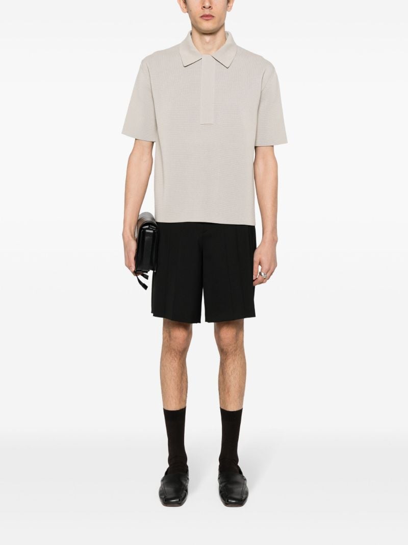 Neutral Knitted Polo Shirt
