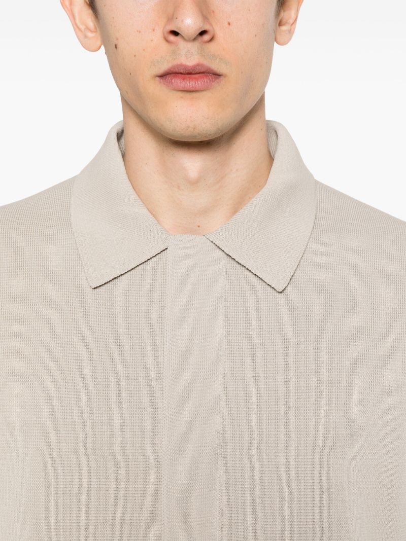 Neutral Knitted Polo Shirt
