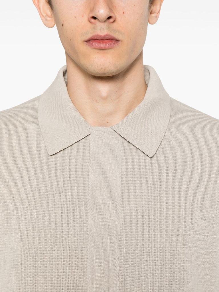 Neutral Knitted Polo Shirt