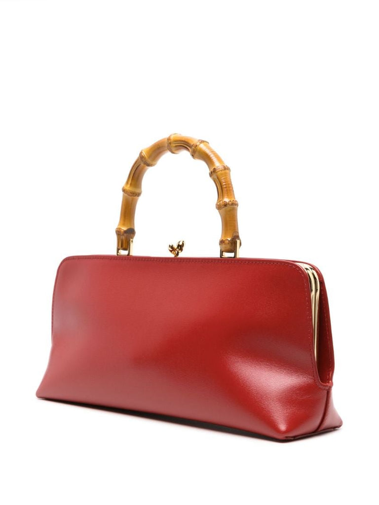 Red Goji Small Leather Tote Bag