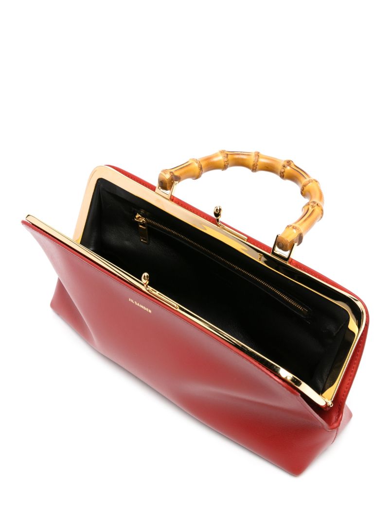 Red Goji Small Leather Tote Bag