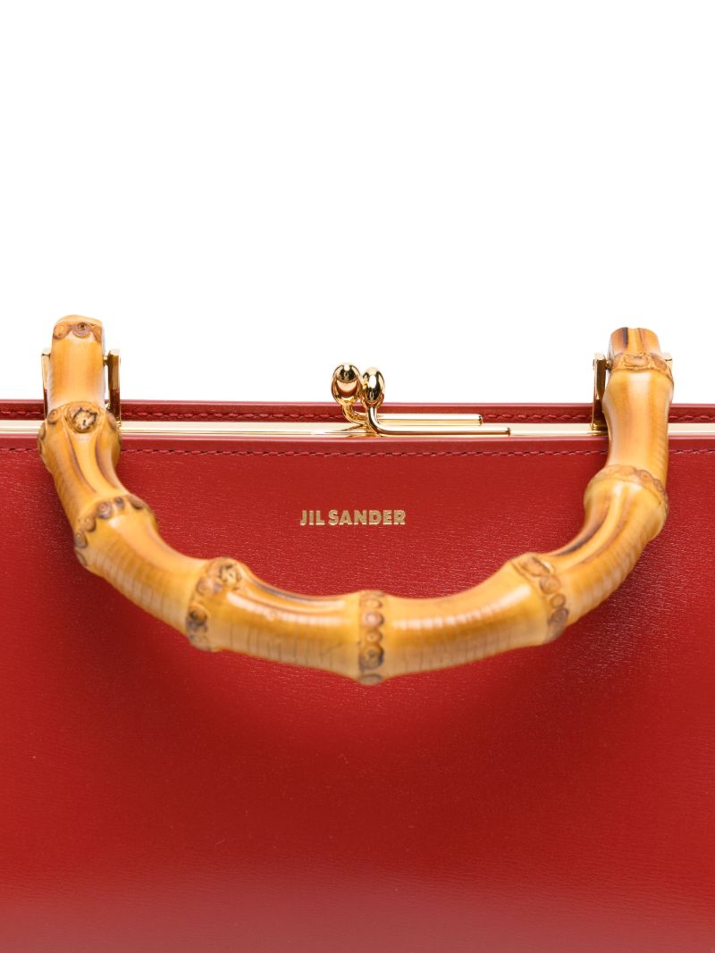Red Goji Small Leather Tote Bag