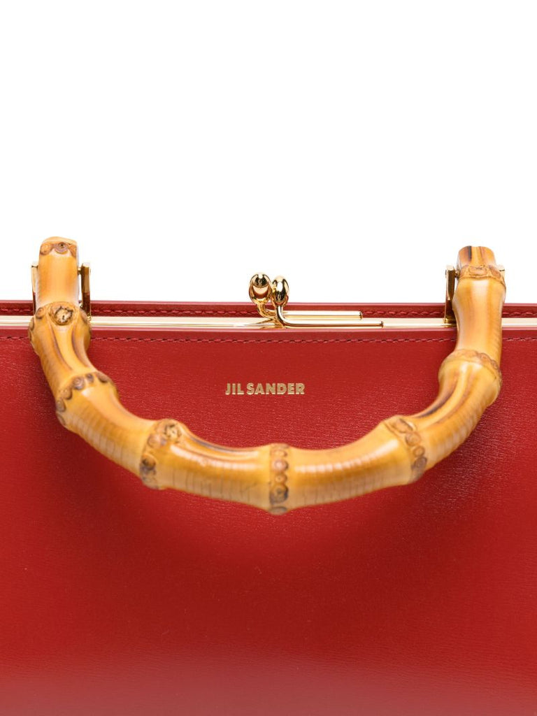 Red Goji Small Leather Tote Bag