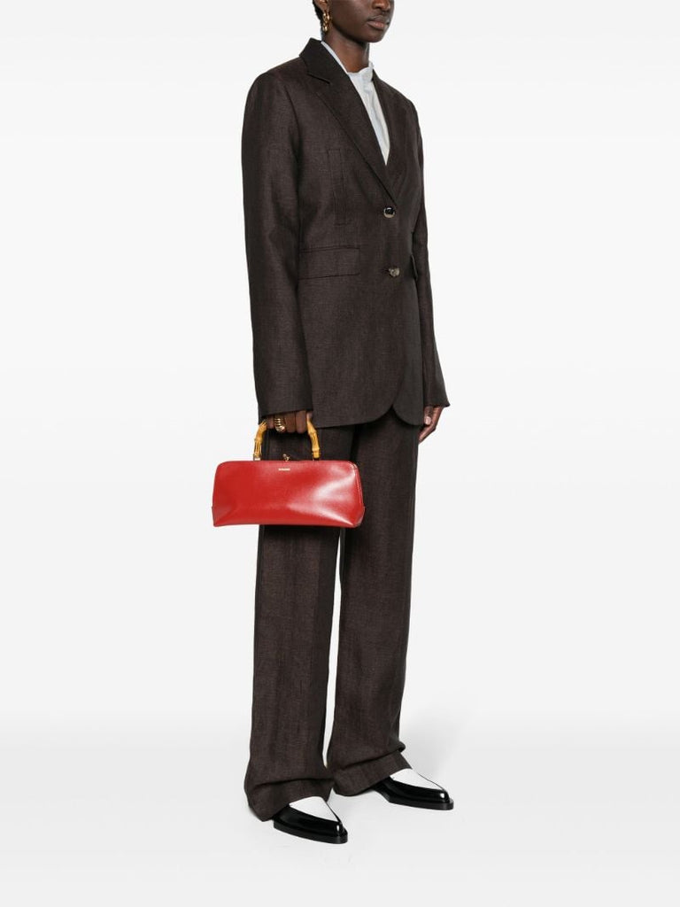 Red Goji Small Leather Tote Bag