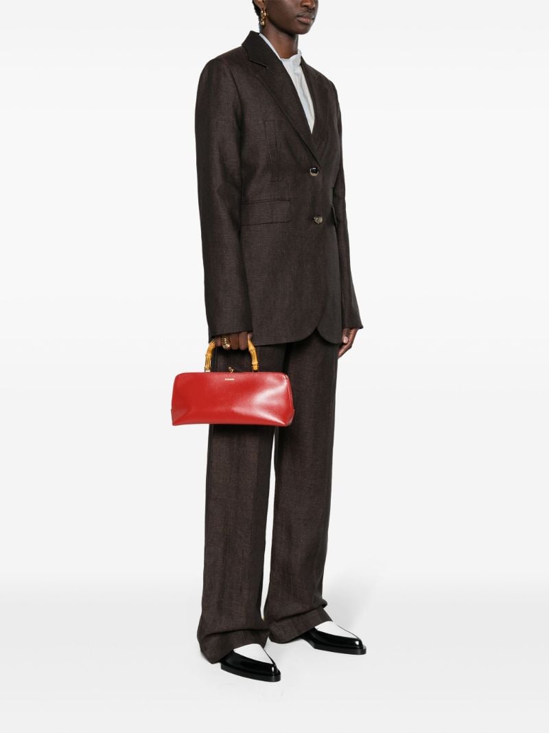 Red Goji Small Leather Tote Bag