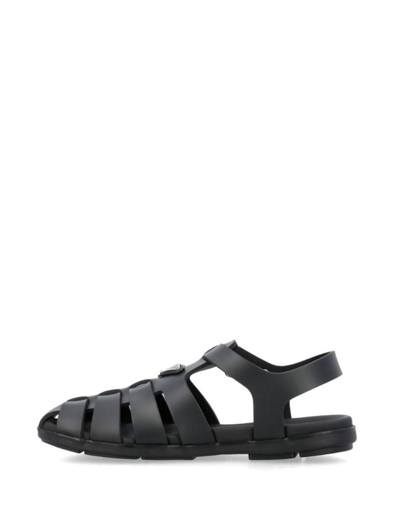 Black Triangle Logo Sandals