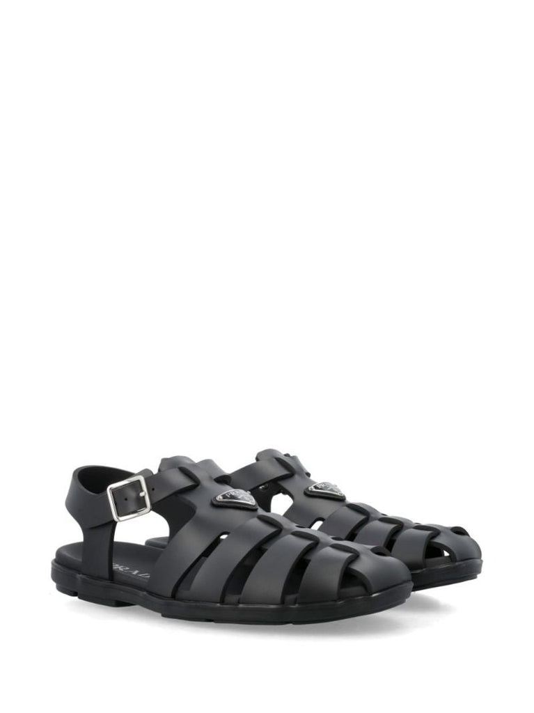 Black Triangle Logo Sandals