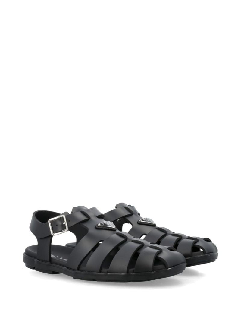Black Triangle Logo Sandals