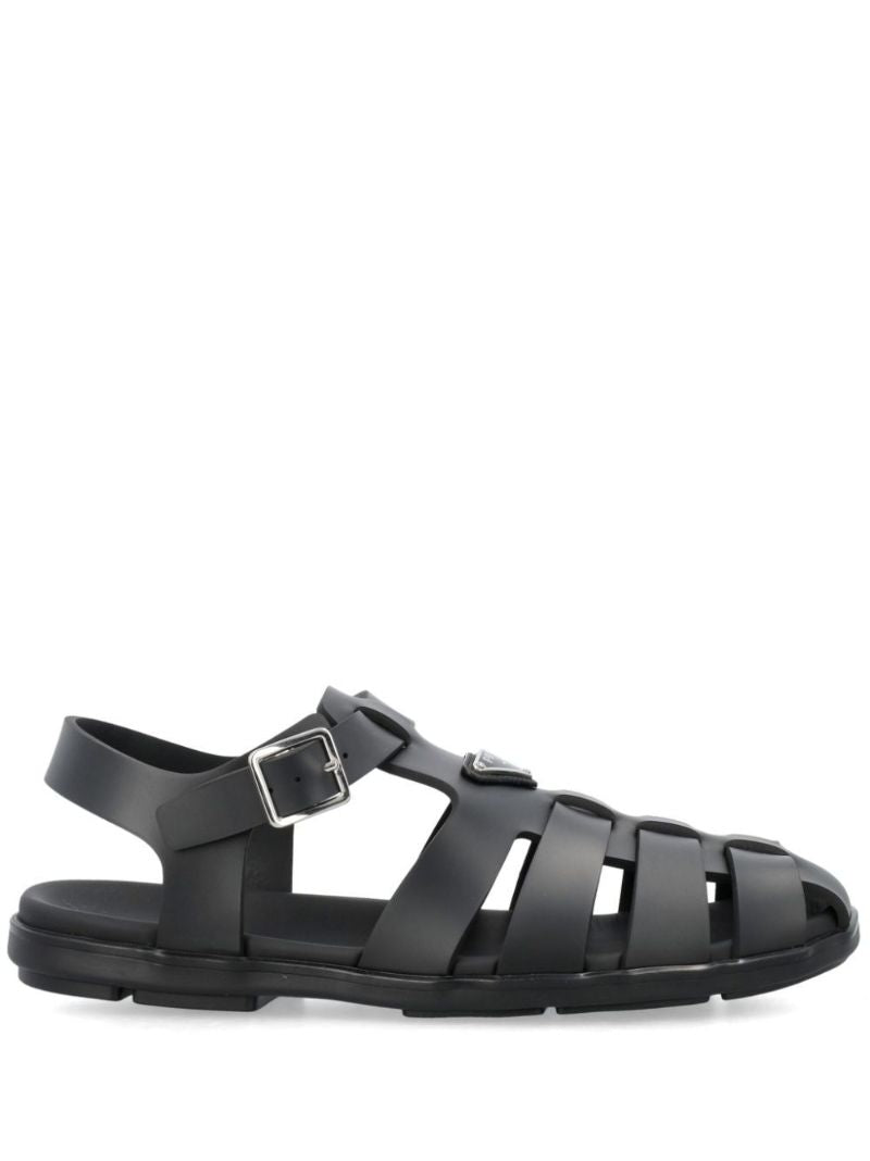 Black Triangle Logo Sandals