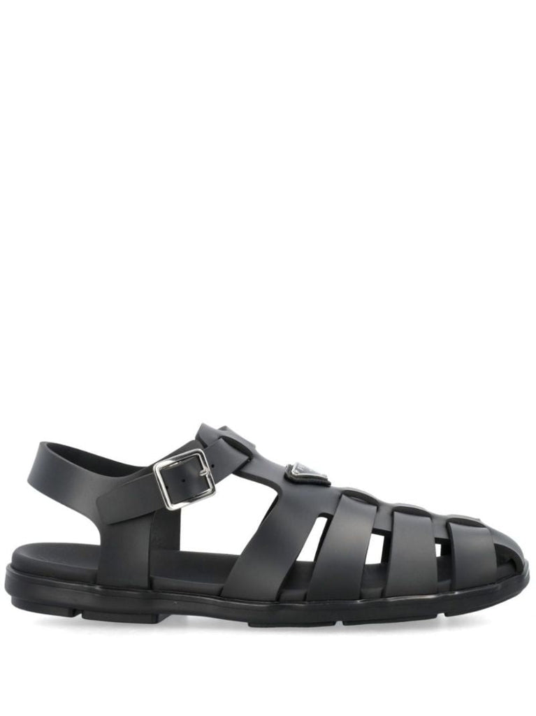 Black Triangle Logo Sandals