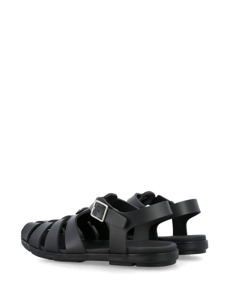 Black Triangle Logo Sandals