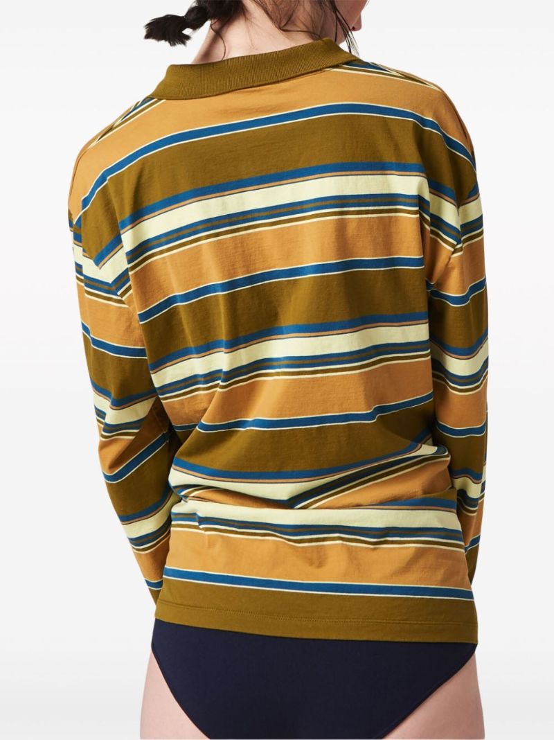 Yellow Striped Cotton Polo Top