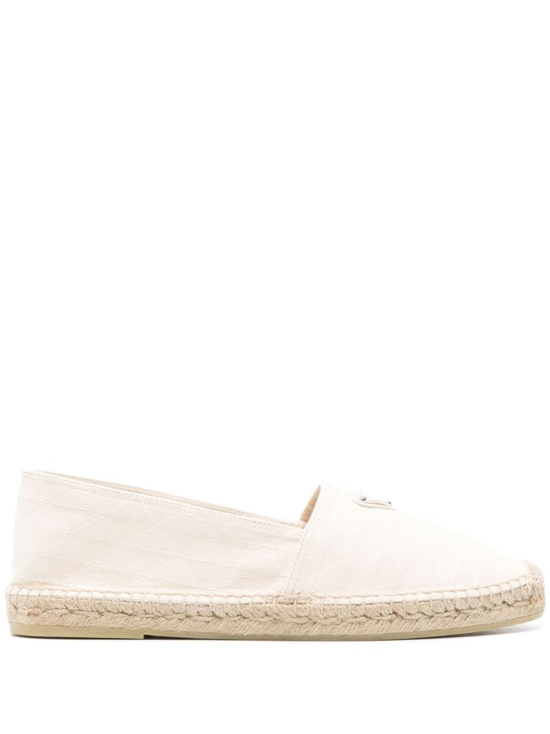 Beige Enamel-logo Espadrilles