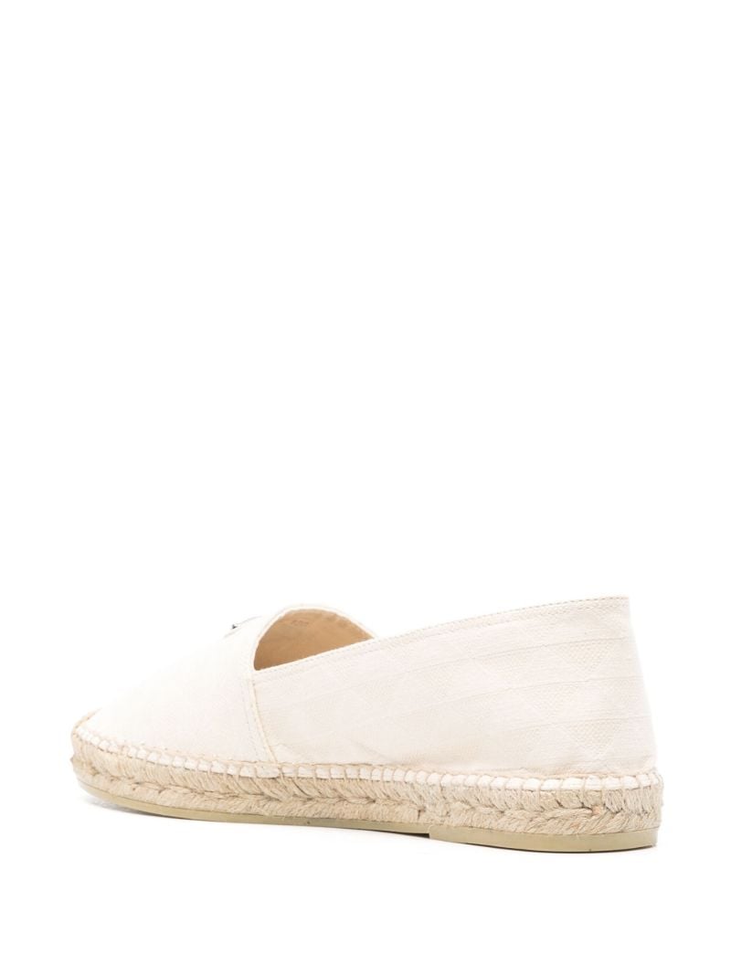 Beige Enamel-logo Espadrilles