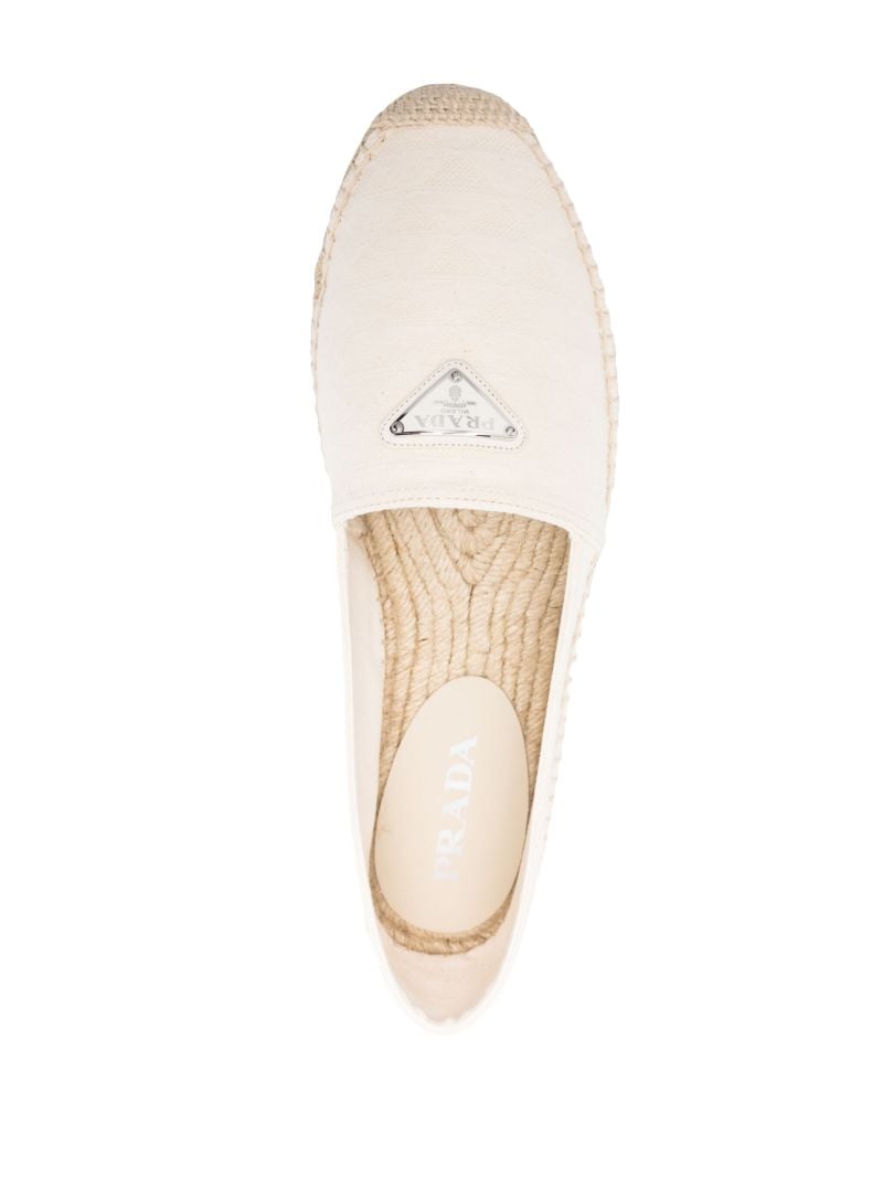 Beige Enamel-logo Espadrilles