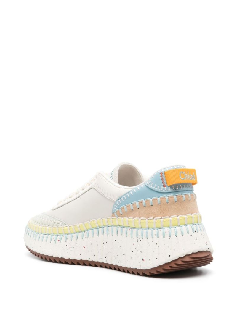 White Nama Whipstitch Sneakers